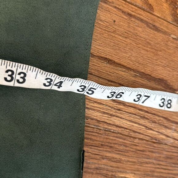 Premise green faux suede draped cardigan jacket small - Picture 5 of 8